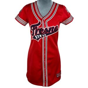 Fresno State Bulldogs Jersey Dress Small Red Football Baseball Fan Sportwear VTG